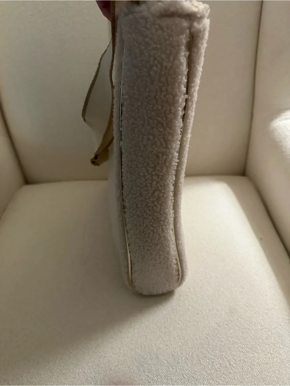 Nuxe Paris Cream Sherpa Crossbody Shoulder Bag